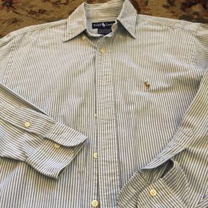 Polo blue white striped long sleeve Oxford shirt Never goes out of style